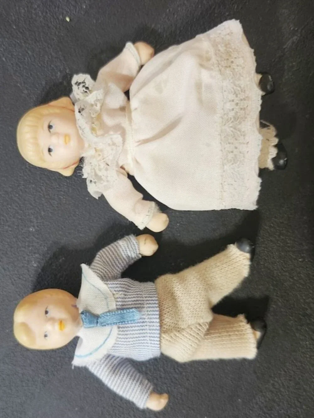 Vintage Porcelain Boy Girl dolls Victorian miniature brother sister couple